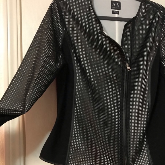 Armani Exchange leather zip up jacket - Picture 2 of 4